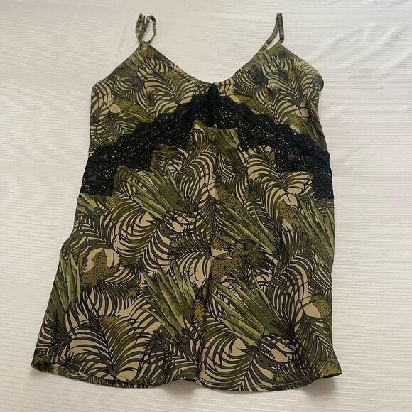 Carine Roitfeld Paris x Uniqlo Palm Silk Tank Top Size Small - Picture 1 of 6